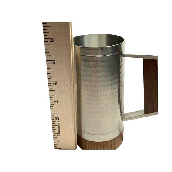 Selangor Hammered Pewter Teak Tankard Mug Royal Stein Danish Modern MidCentury - Picture 10 of 10